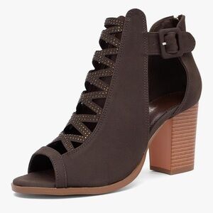 NEWBELLA Women's Peep Toe Chunky Heel size 11